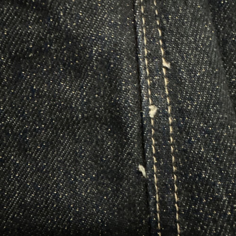 Blank NYC Size 28 Metallic Weave Dark Denim Micro Mini Skirt Gold Glitter - Picture 10 of 10